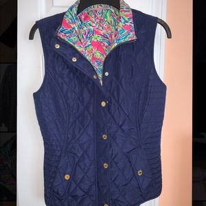 NWOT Lilly Pulitzer Navy Puffer Vest